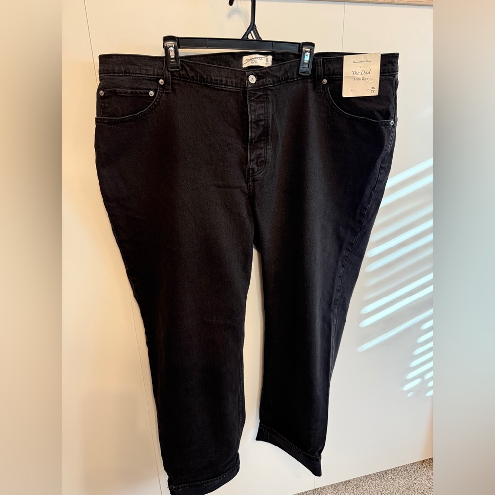 NWT Abercrombie & Fitch Black The Dad High Rise Jeans Women’s Plus Size 22